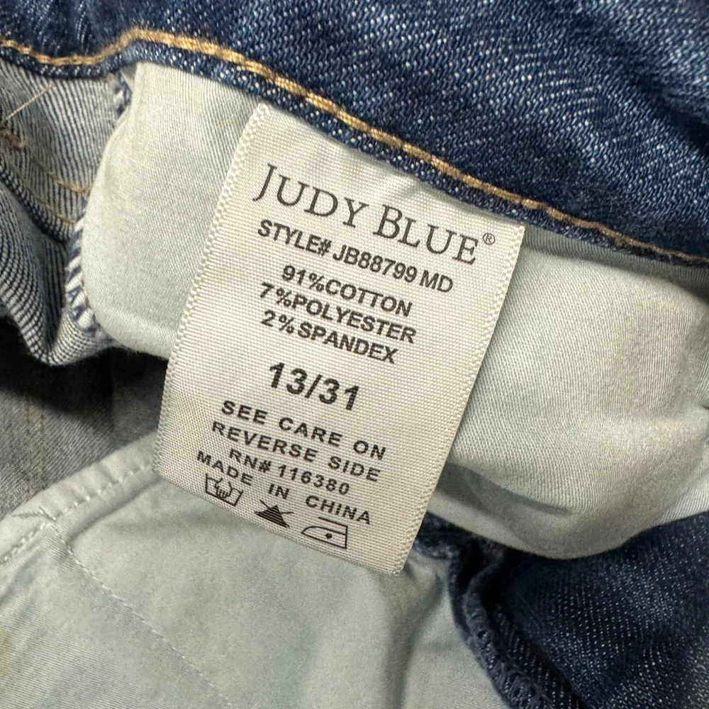 Judy Blue Jeans Womens 13/31 (33x28 ACTUAL) Skinny Fit Blue Denim Stretch
